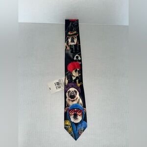 American Traditions Novelty Tie Bulldog Dog Graphic Print Funny Necktie